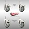 Service Caster 4 Inch 316SS Gray Polyurethane Wheel Swivel 12mm Stem Caster Set Lock Brake SCC-SS316TSTTL20S414-PPUB-M1215-4 - alternate 2